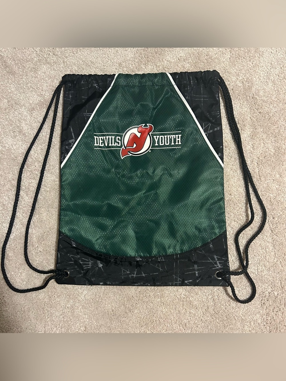 Devils hockey drawstring bag